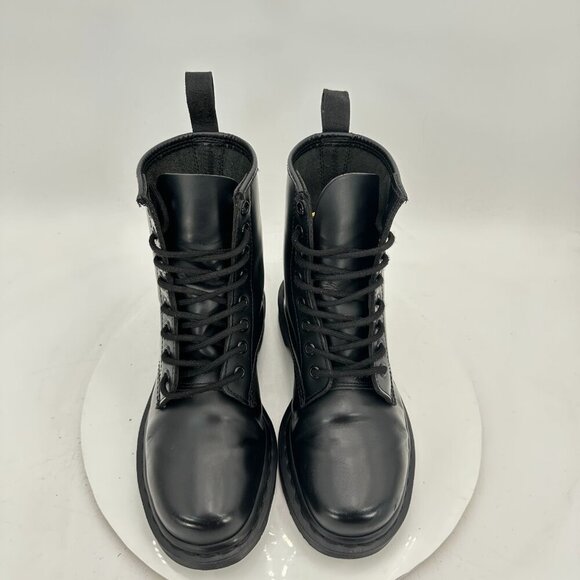 Dr. Martens 1460 Mono Men Size 6 Women 7 Black Leather 8 Hole Lace Up Combat Boo